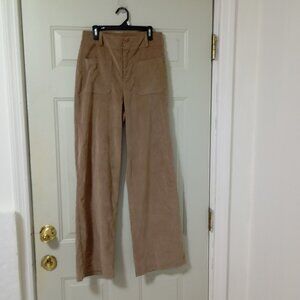Mol High Rise Wide Leg Pants Womens Size L Brown synthetic Corduroy Zip Fly